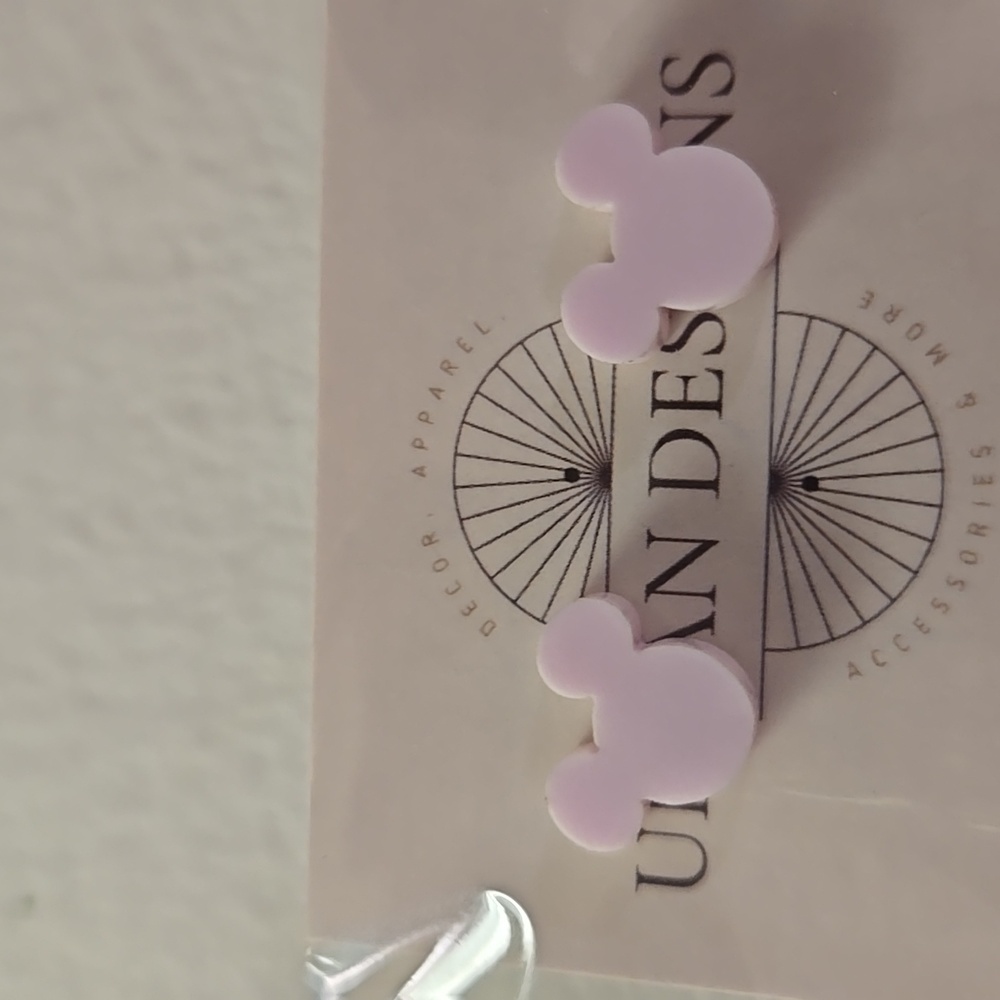 Mouse pink  pastel stud earrings